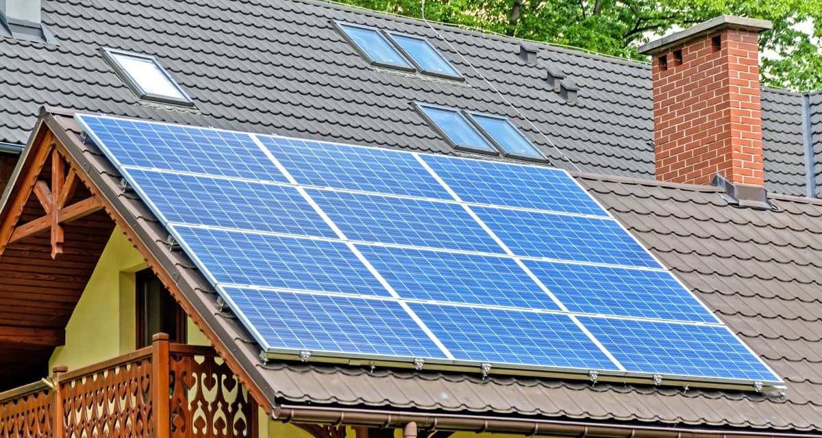 Image of solar panels installed on the roof of a house