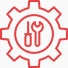 Icon of cogwheel and tools
