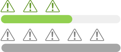 Icon of Warning Sign and Bar Graph of Risk