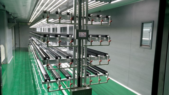 Image of vertical farm rack of N vertical farm company