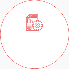 Icon of cogwheel and data sheet