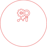 Icon of cogwheel and inspection